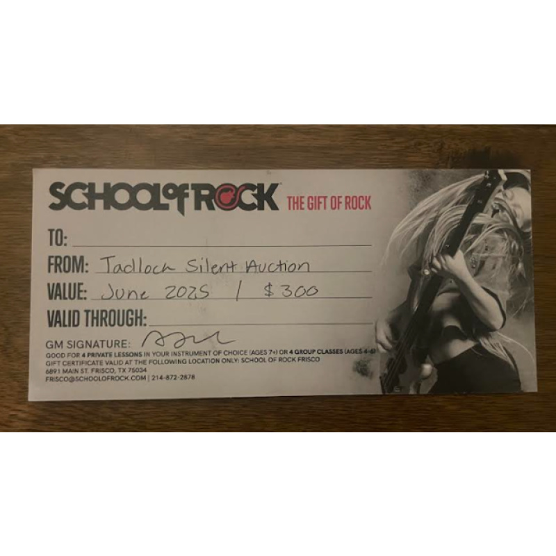 School of Rock, Frisco | Gift Certificate